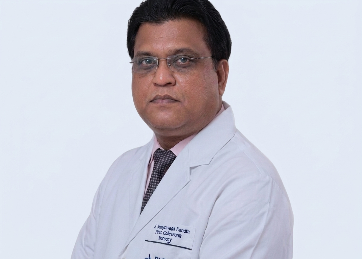Dr. Yogendra Kumar Verma with a patient
